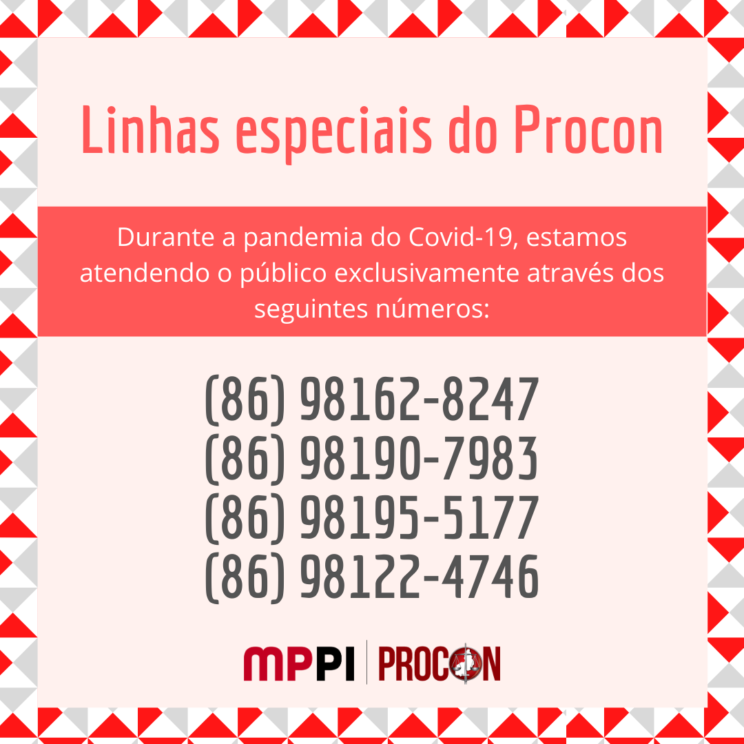 Imagem com os telefones do Procon 