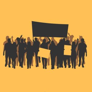ícone de pessoas se manifestando