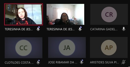 Pessoas reunidas por vídeoconferência 