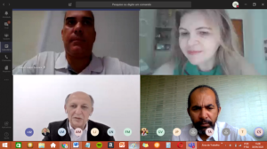 Pessoas reunidas por meio de videoconferência