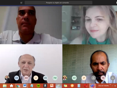 Pessoas reunidas por meio de videoconferência
