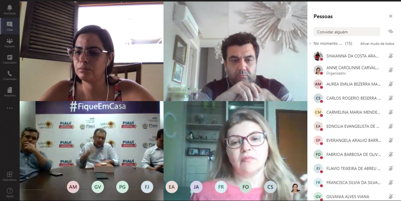 Pessoas reunidas por vídeoconferência 