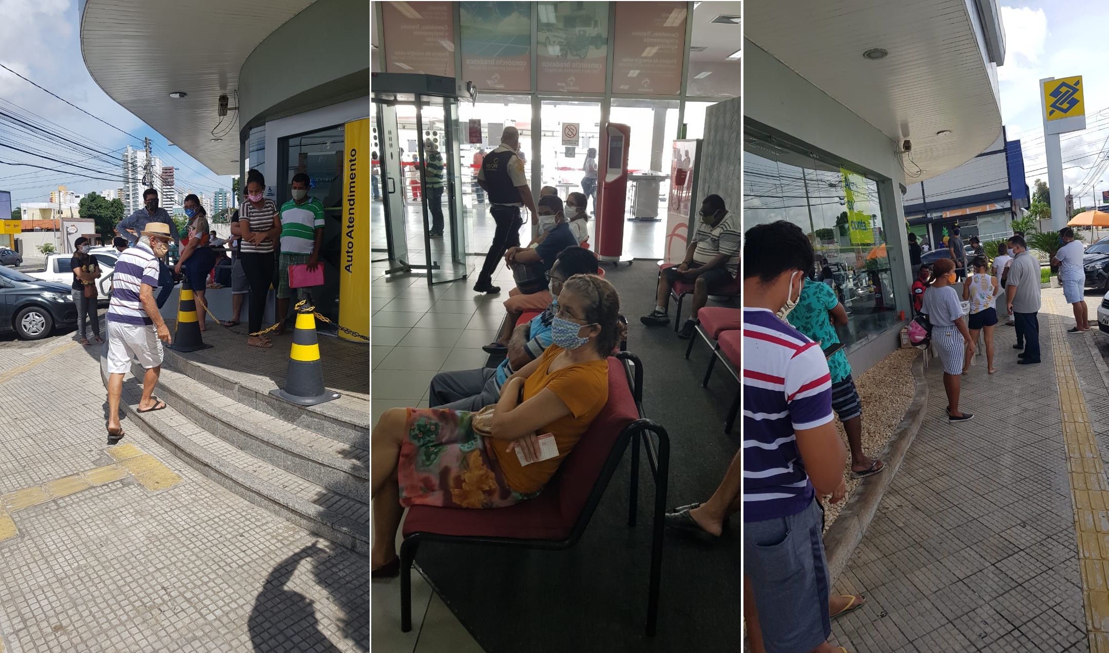 Fotos de pessoas dem filas de bancos 