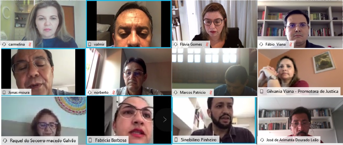 Pessoas reunidas em videoconferência 