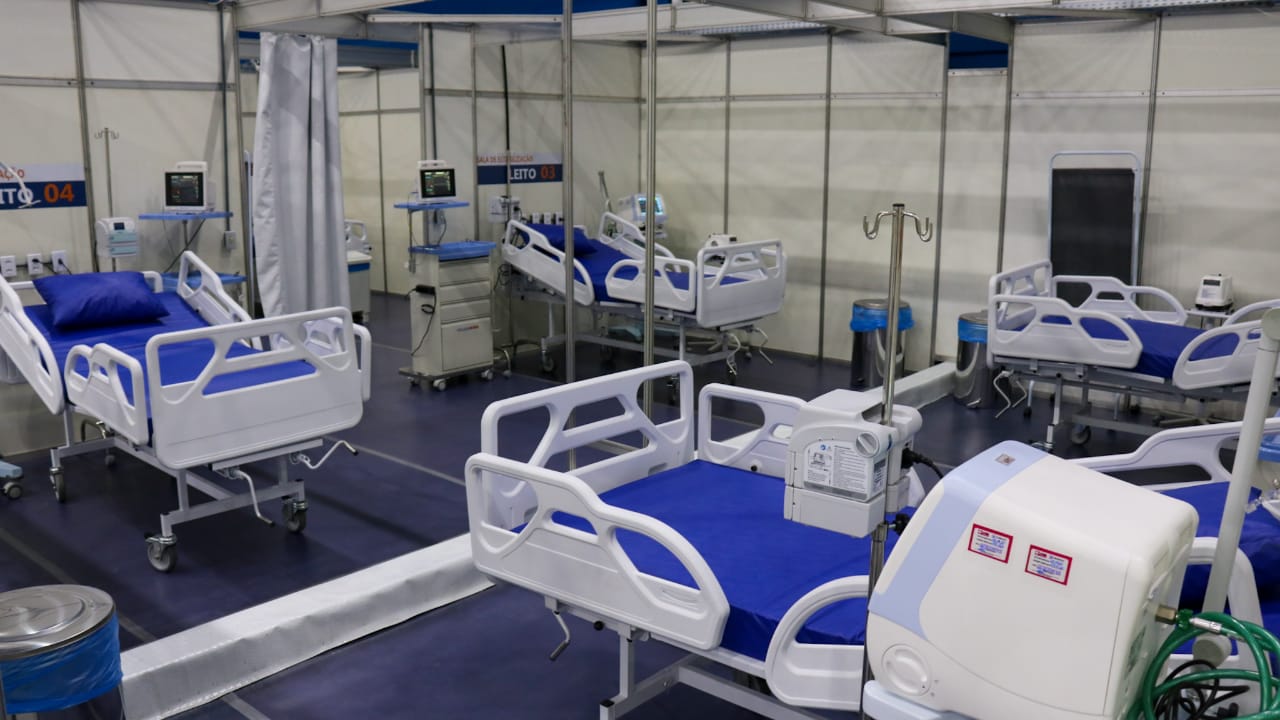 Fotos da estrutura do hospital de campanha 