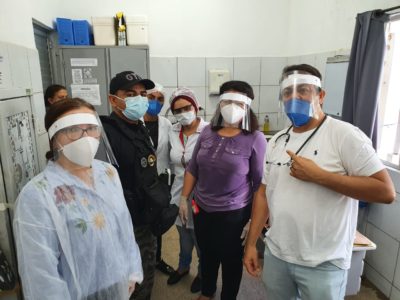 Promotoras de Justiça nas instalações da penitenciária José Ribamar Leite