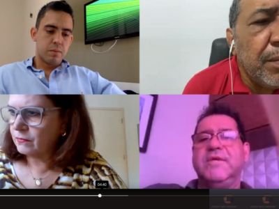 Pessoas reunidas por videoconferência