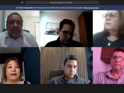 Pessoas reunidas por videoconferência