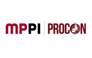 Imagem com fundo banco sobre a qual estão a logo do Ministério Público e do Procon